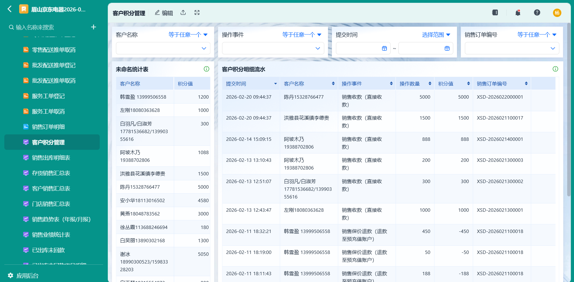 客户积分管理