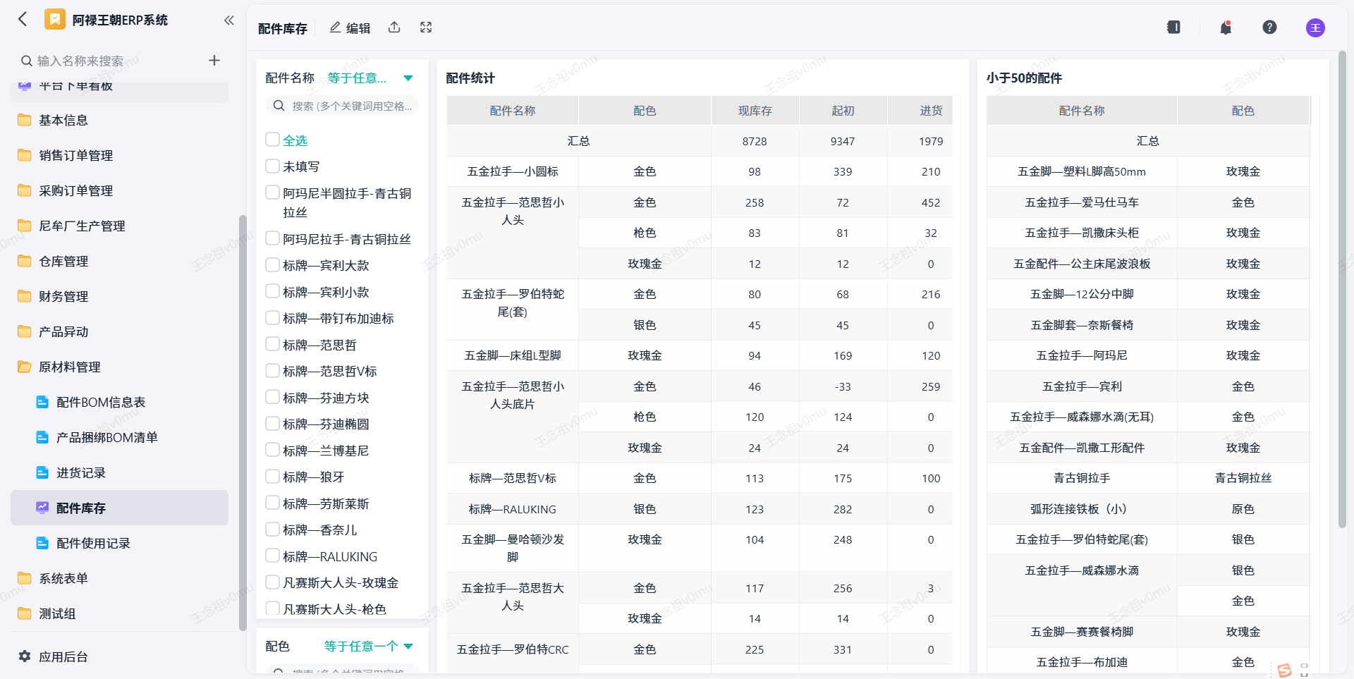 配件库存